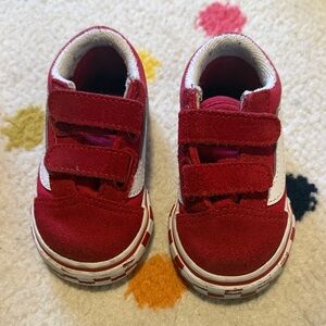 Vans Red Kids Sneakers with Velcro
